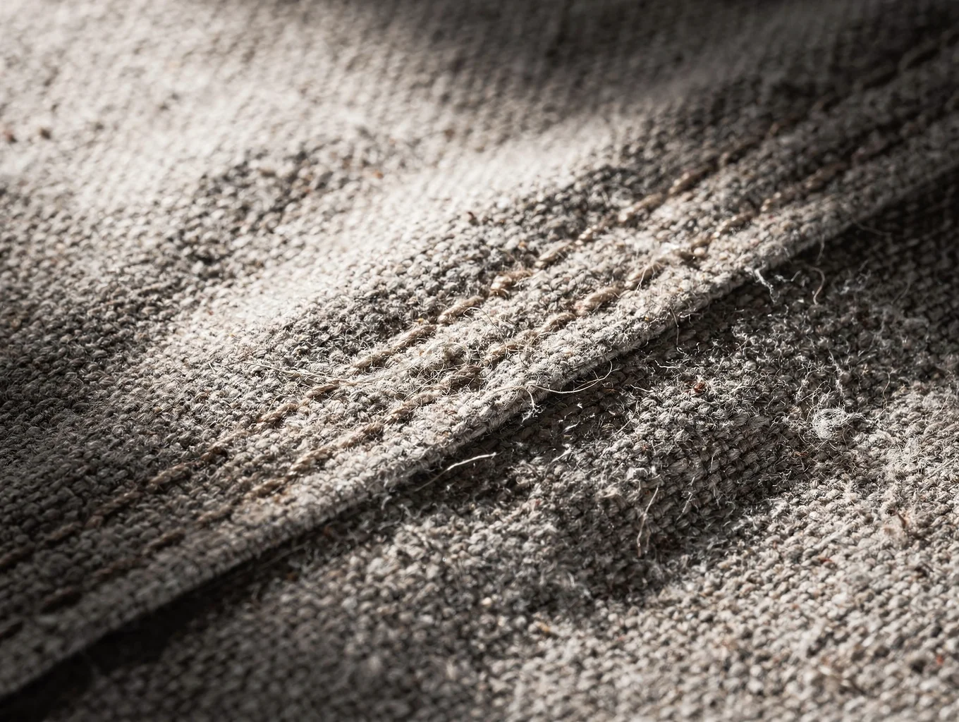 Close up of garment construction stitching detail
