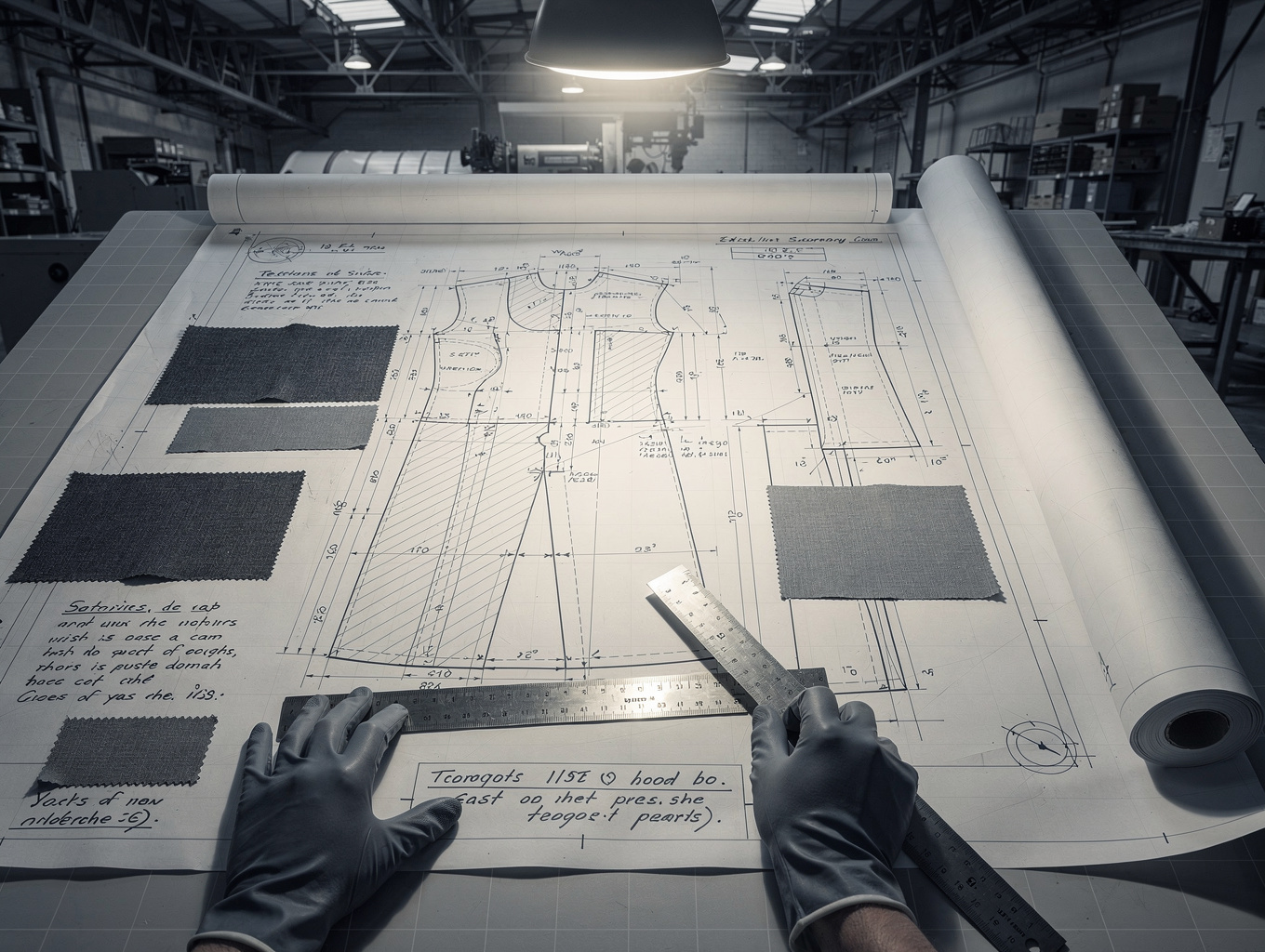 Technical pattern making blueprint for Studio Thorne