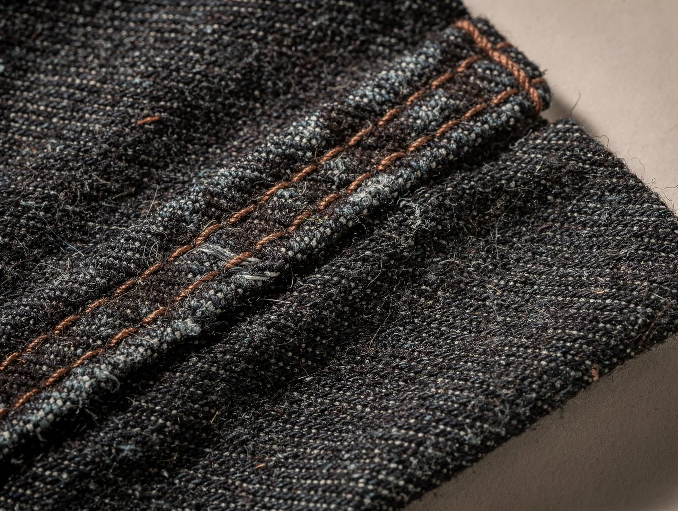 Close up of high-fashion garment stitching