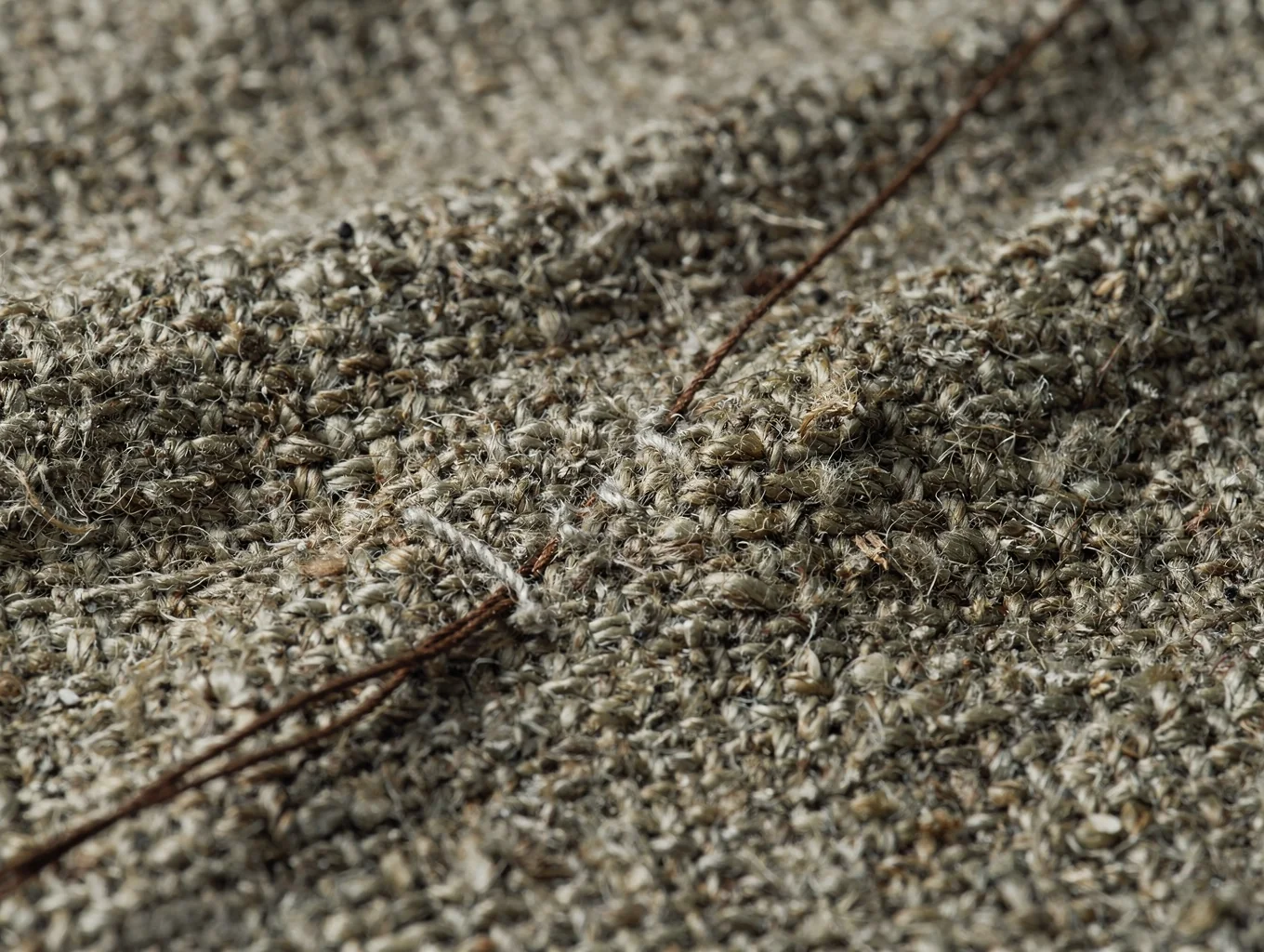 Close up of sustainable hemp weave textile